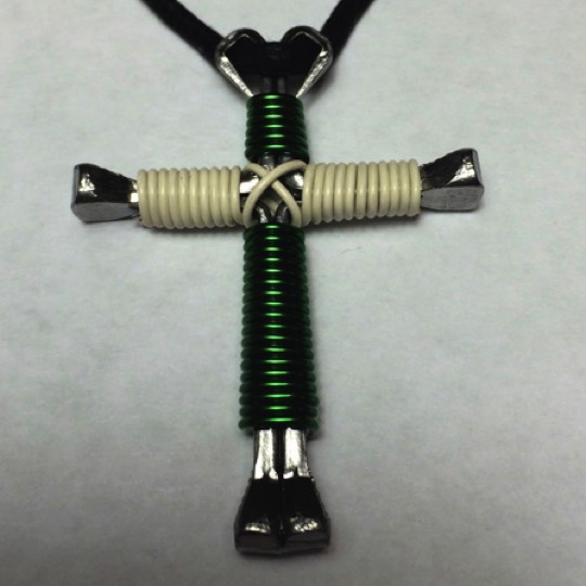 White and kelly horseshoe nail cross necklace white kelly horseshoe nail cross necklace