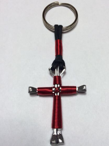 Solid Nail Cross Keychain