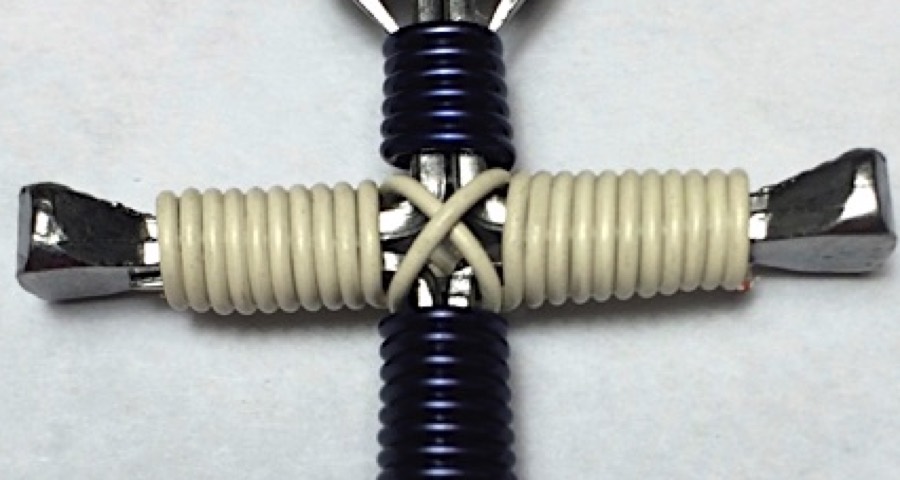 2 color - Bold Wire Zipper Pull Cross