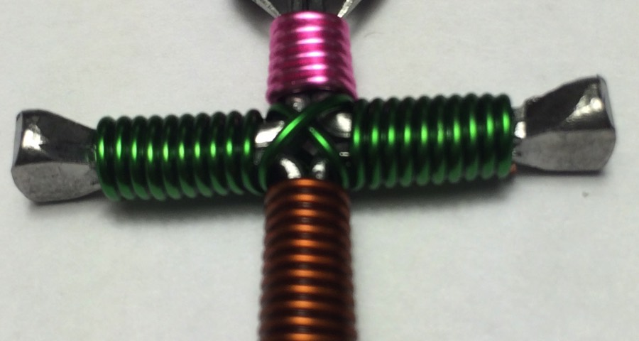 3 color - Bold Wire Zipper Pull Cross