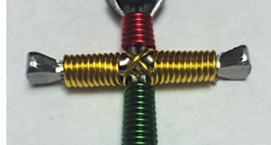 3 Colors on Cross Necklace nails