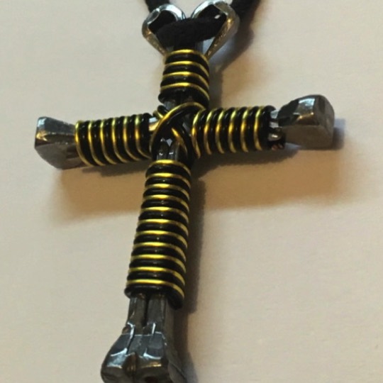Yellow and black double cross necklace yellow black double cross necklace