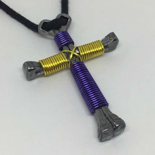 lsu colors sported on nail cross lsu colors nail cross